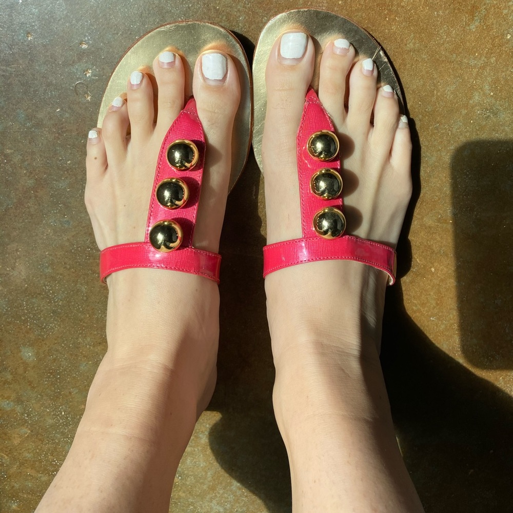 Limited Pink and Gold Lily Pulitzer Sandals Sz 9.5